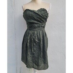 J. Crew strapless 100% silk cocktail dress wmns 2 green sweetheart Prom formal